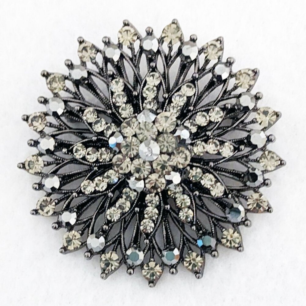 Snowflake Rhinestone Brooch - Picture 2 of 3